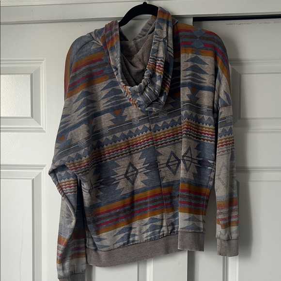 Multicolor Patterned Hoodie Sweater - Picture 2 of 2